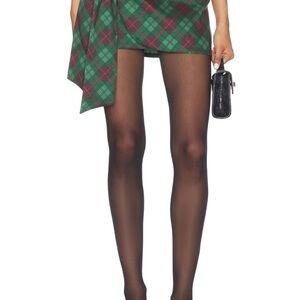 Show Me Your Mumu Iva Bow Skirt in Mistletoe Plaid